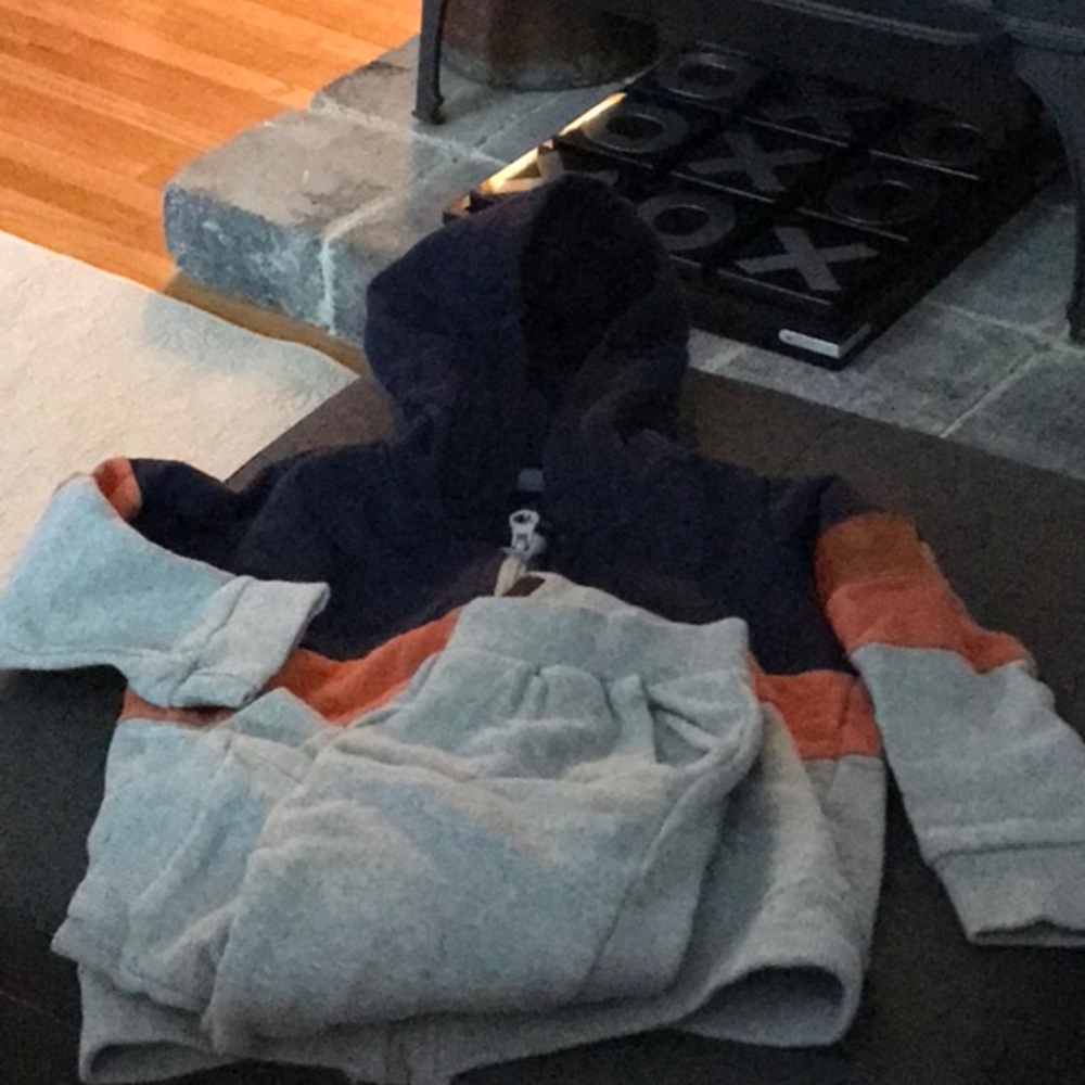 For all mankind 18 months. matching sweatpants lined hoodie set. Full zip